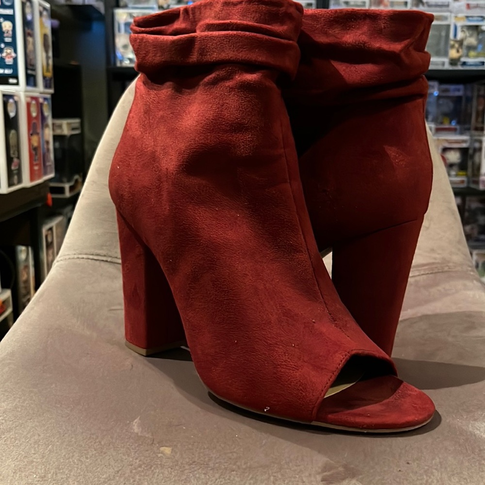 Red Suede Justfab Fall Booties